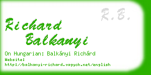 richard balkanyi business card
