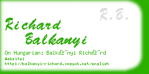 richard balkanyi business card